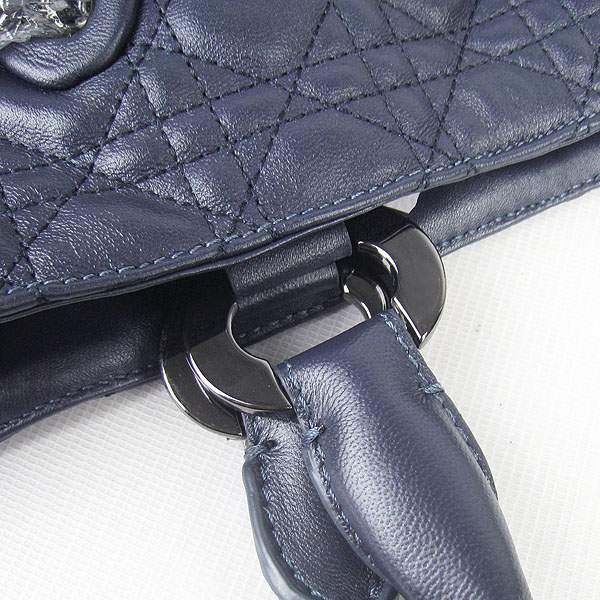Christian Dior 1833 Quilted Lambskin Handbag-Dark Blue